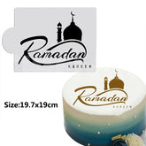 RAMADAN KAREEM MESSAGE WITH MOSQUE CAKE STENCIL